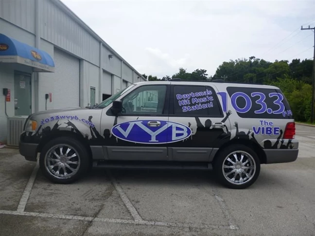 Vehicle graphic designed for local radio station